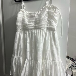 White Floral Textured Dress